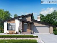 H-190-1P проект одноэтажного дома из пеноблоков с гаражом размером 16 на 17 