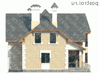 H-193-1P проект двухэтажного коттеджа из пенобетона размером 9 на 12  - вид справа