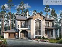 H-258-2P проект двухэтажного коттеджа из пенобетона с гаражом размером 14 на 19 