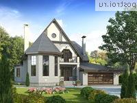 H-298-1P проект двухэтажного дома из пеноблоков с мансардой и гаражом размером 17 на 15 