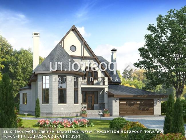 H-298-1P проект двухэтажного дома из пеноблоков с мансардой и гаражом размером 17 на 15 