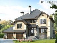 H-307-1P проект двухэтажного коттеджа из пенобетона с гаражом размером 16 на 14 