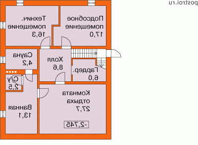 H-329-1P проект двухэтажного дома из пенобетона с цоколем и гаражом размером 15 на 15  - цоколь