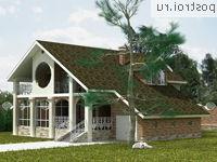 H-329-1P проект двухэтажного дома из пенобетона с цоколем и гаражом размером 15 на 15 