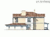 H-393-2P проект двухэтажного дома из газобетона с гаражом размером 23 на 19  - вид слева