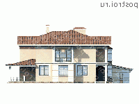 H-393-2P проект двухэтажного дома из газобетона с гаражом размером 23 на 19  - вид справа