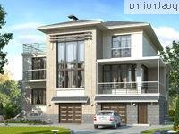 H-413-1P проект трехэтажного дома из газобетона с цоколем и мансардой и гаражом размером 15 на 12