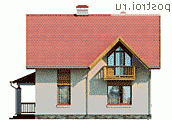 I-119-1P проект двухэтажного коттеджа из газобетона размером 9 на 8 - вид слева