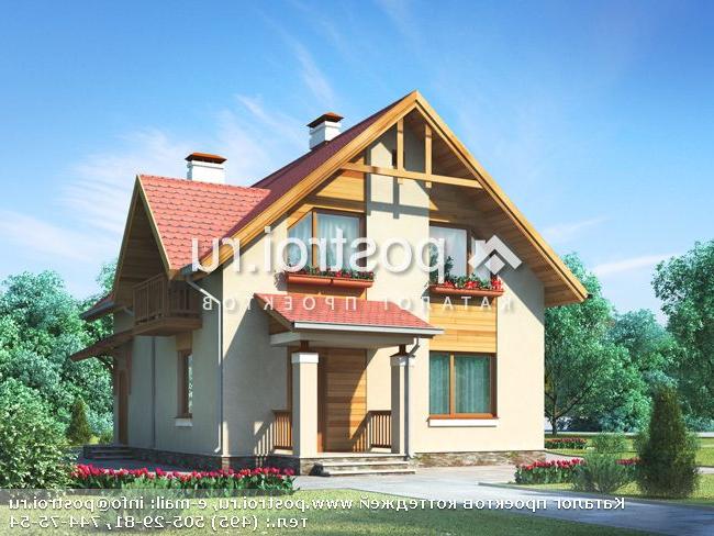I-119-1P проект двухэтажного коттеджа из газобетона размером 9 на 8