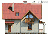 I-119-1P проект двухэтажного коттеджа из газобетона размером 9 на 8 - вид справа