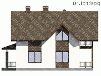 I-129-2P проект двухэтажного коттеджа из газобетона размером 9 на 9  - вид слева