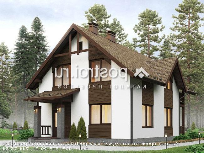 I-129-2P проект двухэтажного коттеджа из газобетона размером 9 на 9 