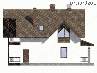 I-129-2P проект двухэтажного коттеджа из газобетона размером 9 на 9  - вид справа