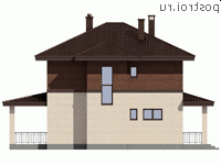 I-135-1P проект двухэтажного дома из газобетона размером 10 на 10  - вид справа