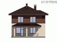 I-135-1P проект двухэтажного дома из газобетона размером 10 на 10  - вид сзади