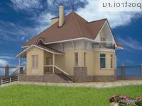 I-161-1P проект одноэтажного дома из пеноблоков с мансардой размером 9 на 9 