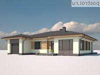 I-170-1P проект одноэтажного дома из пеноблоков с гаражом размером 16 на 14