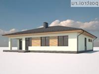 I-170-1P проект одноэтажного дома из пеноблоков с гаражом размером 16 на 14