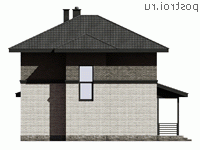 I-171-1P проект двухэтажного дома из пеноблоков размером 10 на 10 - вид справа