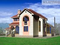 I-186-1P проект двухэтажного дома из пеноблоков с гаражом размером 10 на 14