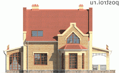 I-206-1P проект двухэтажного дома из пенобетона размером 15 на 14  - вид справа