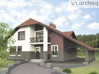 I-207-1P проект одноэтажного коттеджа из пенобетона с мансардой размером 11 на 16