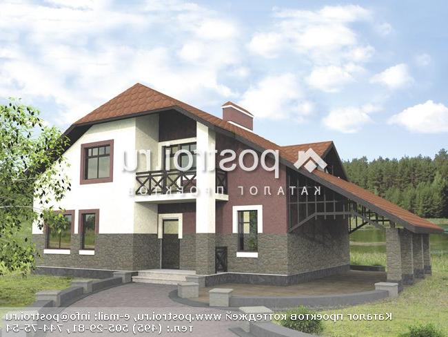 I-207-1P проект одноэтажного коттеджа из пенобетона с мансардой размером 11 на 16