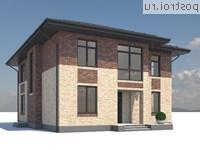 I-208-1P проект двухэтажного дома из пенобетона размером 12 на 14 