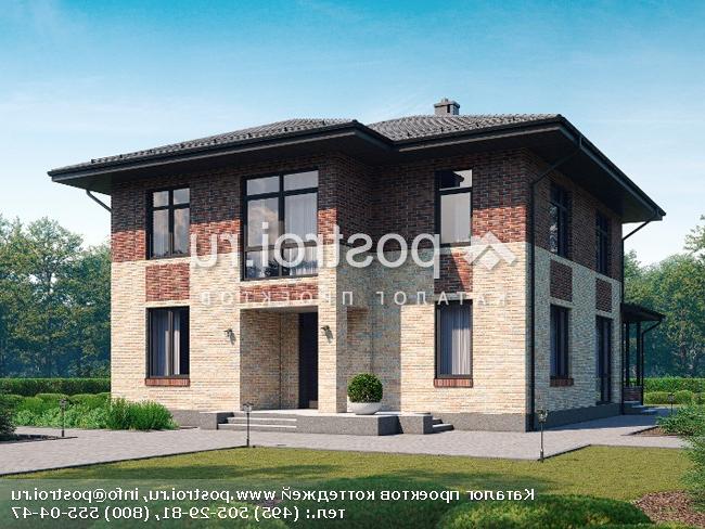 I-208-1P проект двухэтажного дома из пенобетона размером 12 на 14 