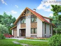 J-138-1P проект двухэтажного дома из газобетона с гаражом размером 9 на 12 