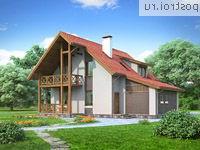 J-138-1P проект двухэтажного дома из газобетона с гаражом размером 9 на 12 