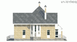 J-182-1P проект двухэтажного дома из пеноблоков размером 14 на 9  - вид справа