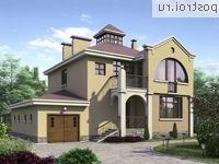 J-279-1P проект двухэтажного дома из пенобетона с цоколем и гаражом размером 11 на 15 