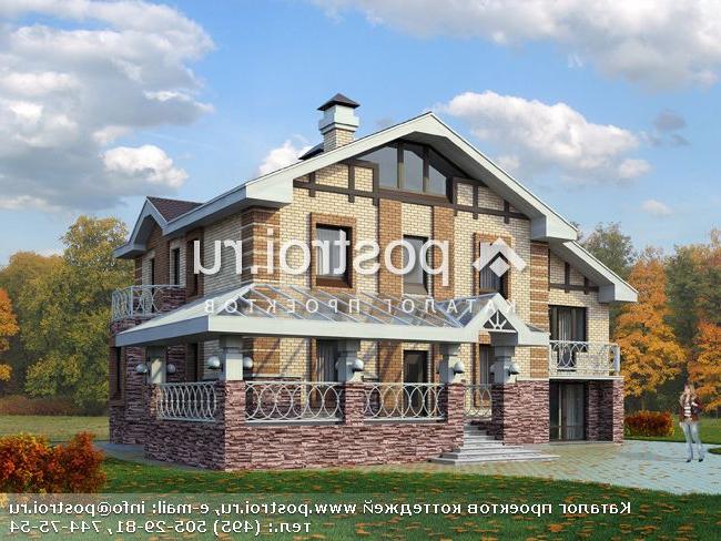 K-217-1P проект двухэтажного дома из пенобетона размером 15 на 16 