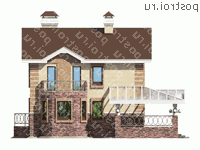 K-217-1P проект двухэтажного дома из пенобетона размером 15 на 16  - вид справа