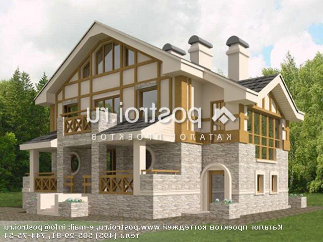 K-251-1P проект двухэтажного дома из газобетона с мансардой размером 12 на 15 