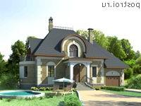 K-256-1P проект двухэтажного коттеджа из пеноблоков с гаражом размером 16 на 14