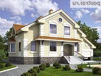 K-266-1P проект двухэтажного дома из пеноблоков с гаражом размером 13 на 17 