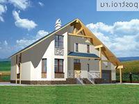 K-277-1P проект двухэтажного дома из пеноблоков с гаражом размером 13 на 14 