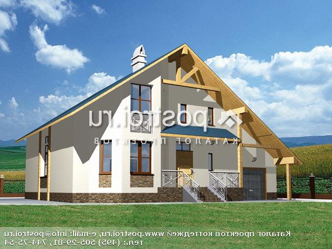 K-277-1P проект двухэтажного дома из пеноблоков с гаражом размером 13 на 14 