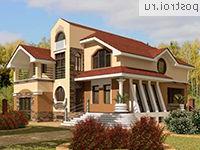 K-278-1P проект двухэтажного дома из пеноблоков с гаражом размером 17 на 18 