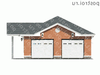 L-060-1P проект одноэтажного гаража из пеноблока размером 9 на 9 - вид спереди
