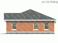 L-060-1P проект одноэтажного гаража из пеноблока размером 9 на 9 - вид слева