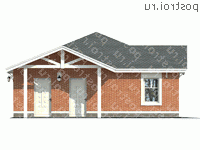 L-060-1P проект одноэтажного гаража из пеноблока размером 9 на 9 - вид справа