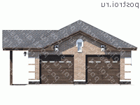 L-060-2P проект одноэтажного гаража из пеноблока размером 9 на 9  - вид спереди