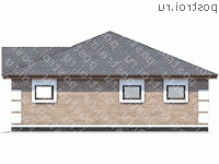 L-060-2P проект одноэтажного гаража из пеноблока размером 9 на 9  - вид слева