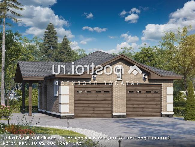 L-060-2P проект одноэтажного гаража из пеноблока размером 9 на 9 