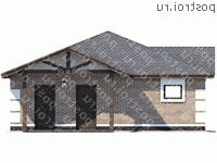 L-060-2P проект одноэтажного гаража из пеноблока размером 9 на 9  - вид справа