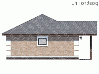 L-060-2P проект одноэтажного гаража из пеноблока размером 9 на 9  - вид сзади