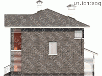 L-113-1P проект двухэтажного коттеджа из пенобетона размером 9 на 8  - вид слева